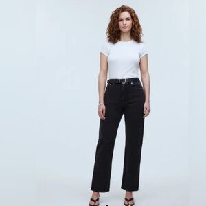 EUC Madewell Curvy 90s Black Wash Straight Jeans Sz 26 - NM273 - broken zipper